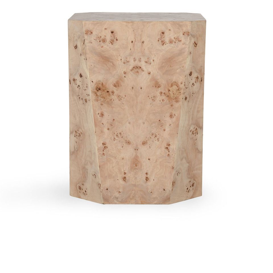 Avena Burl Wood 17&quot; Square End Table Natural 17.75W x 17.75D x 23.50H