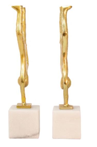 Balancing Human Bookends-Gold-S/2 14&quot;