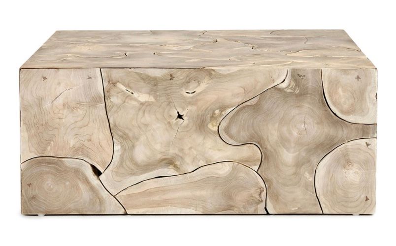 Puzzle 40&quot; Square Coffee Table Bleached