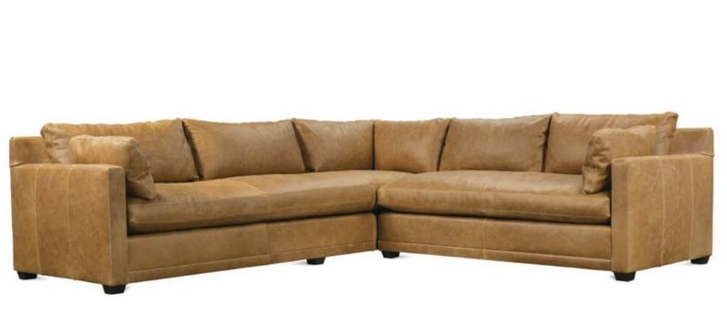 Bespoke Leather Sylvie Express Sectional 116 x 110 x 35&quot;H KL252-21, Chocolate