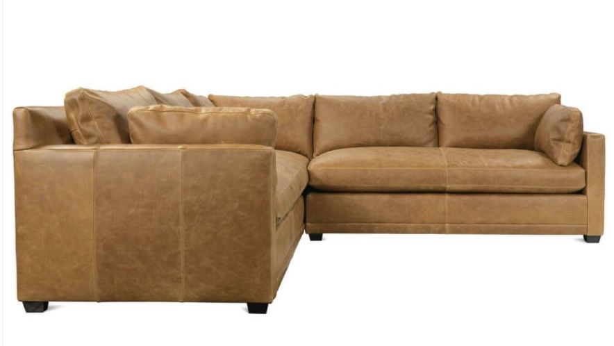 Bespoke Leather Sylvie Express Sectional 116 x 110 x 35&quot;H KL252-21, Chocolate