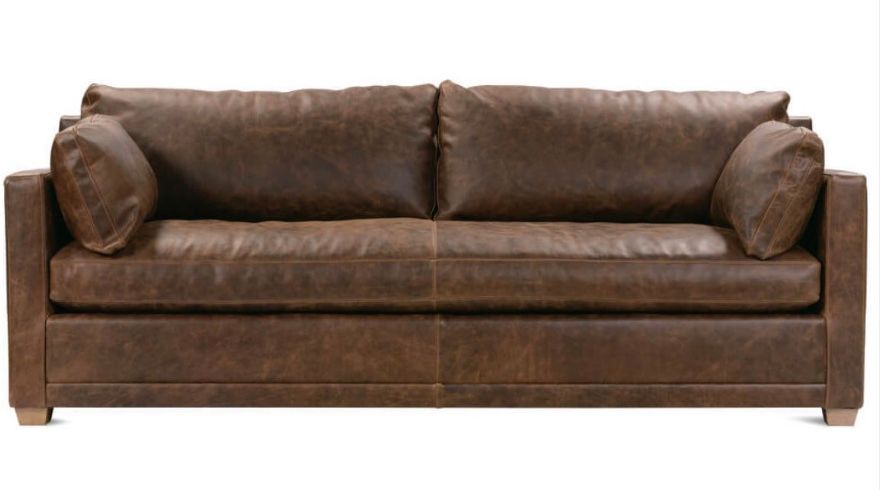 Bespoke Leather Sylvie Express Sofa L 88&quot; x W 39&quot; x H 35&quot;  KL252-76 Leather, Latte
