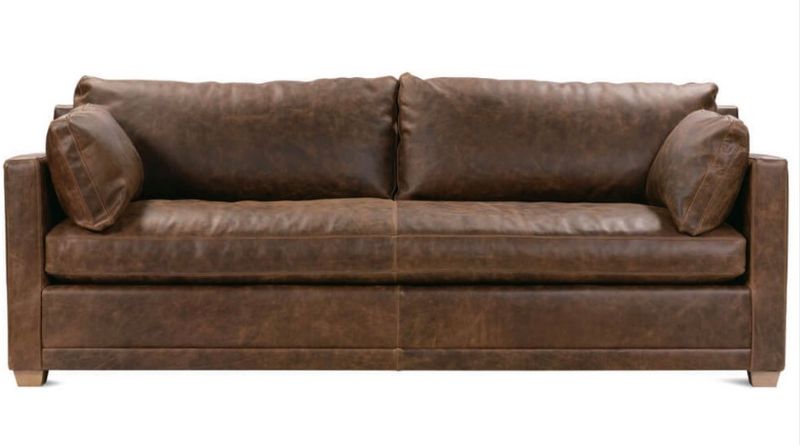 Bespoke Leather Sylvie Express Sofa L 88&quot; x W 39&quot; x H 35&quot;  KL252-76 Leather, Latte