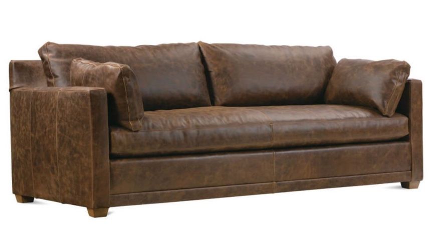 Bespoke Leather Sylvie Express Sofa L 88&quot; x W 39&quot; x H 35&quot;  KL252-76 Leather, Latte