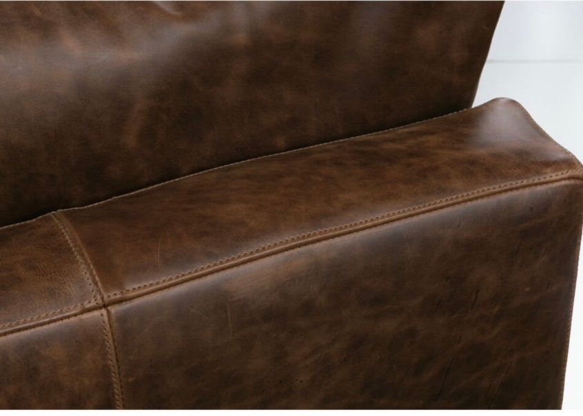 Bespoke Leather Sylvie Express Sofa L 88&quot; x W 39&quot; x H 35&quot;  KL252-76 Leather, Latte