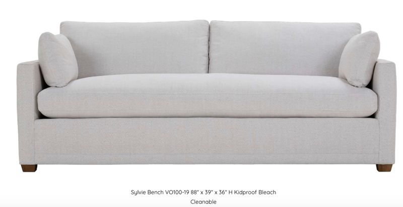 Floor Sample Sylvie Bench Sofa VO100-19  88&quot; x 39&quot; x  36&quot; H Was 3993. 40% off As Is!