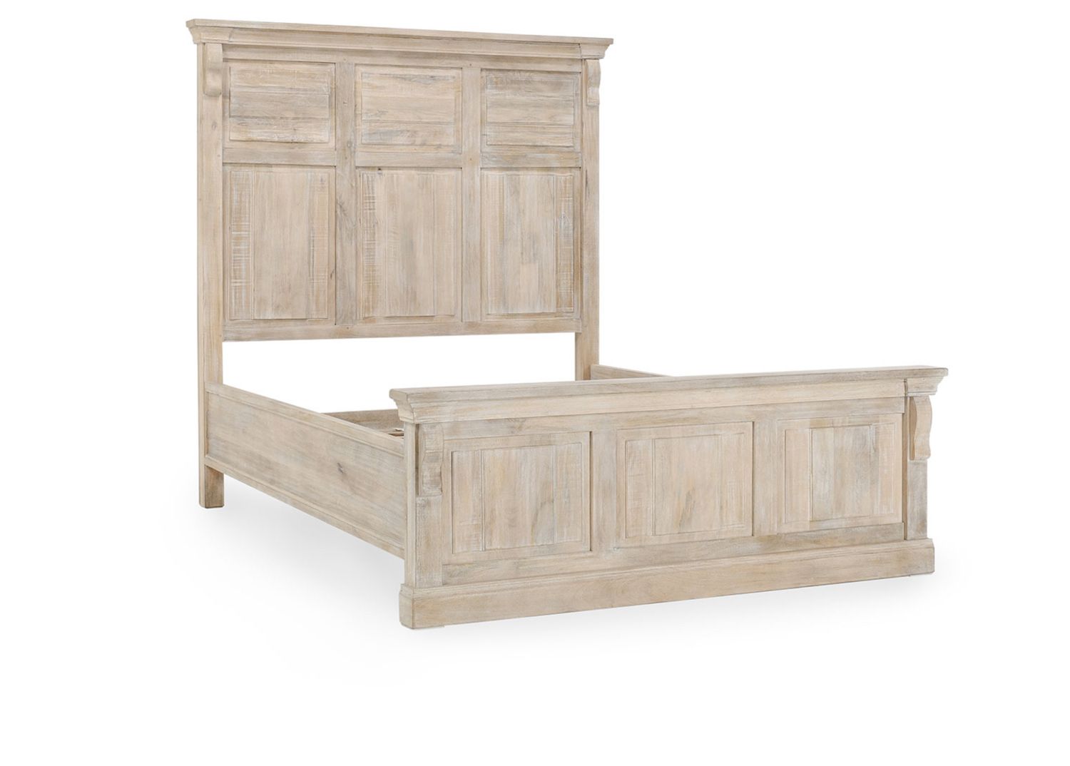 Adelaide Queen Bed Natural White Wash 68”W x 88.75”D x 70”H
