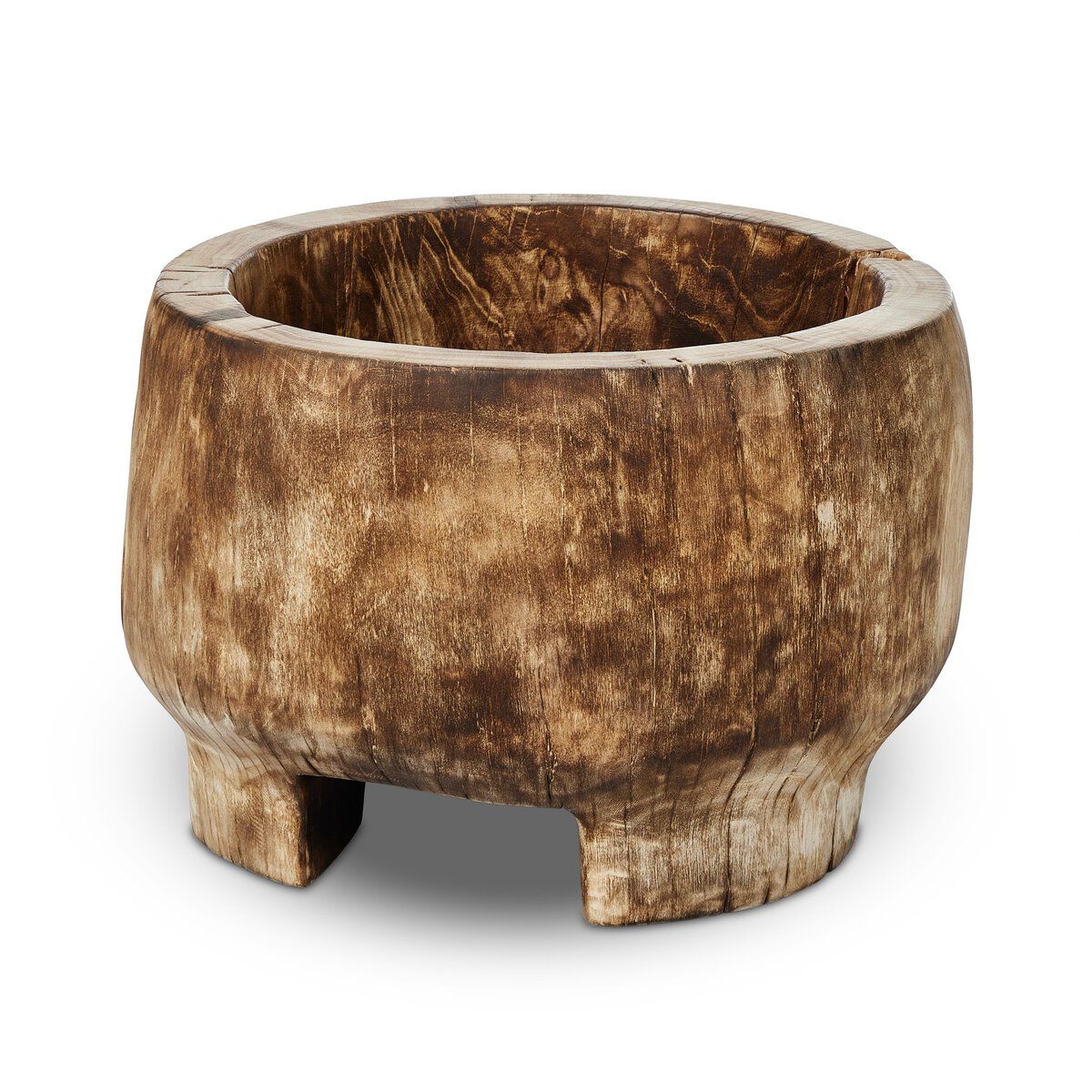 Tazia Bowl Burnt Reclaimed 20.25&quot;w x 20.25&quot;d x 14.50&quot;h