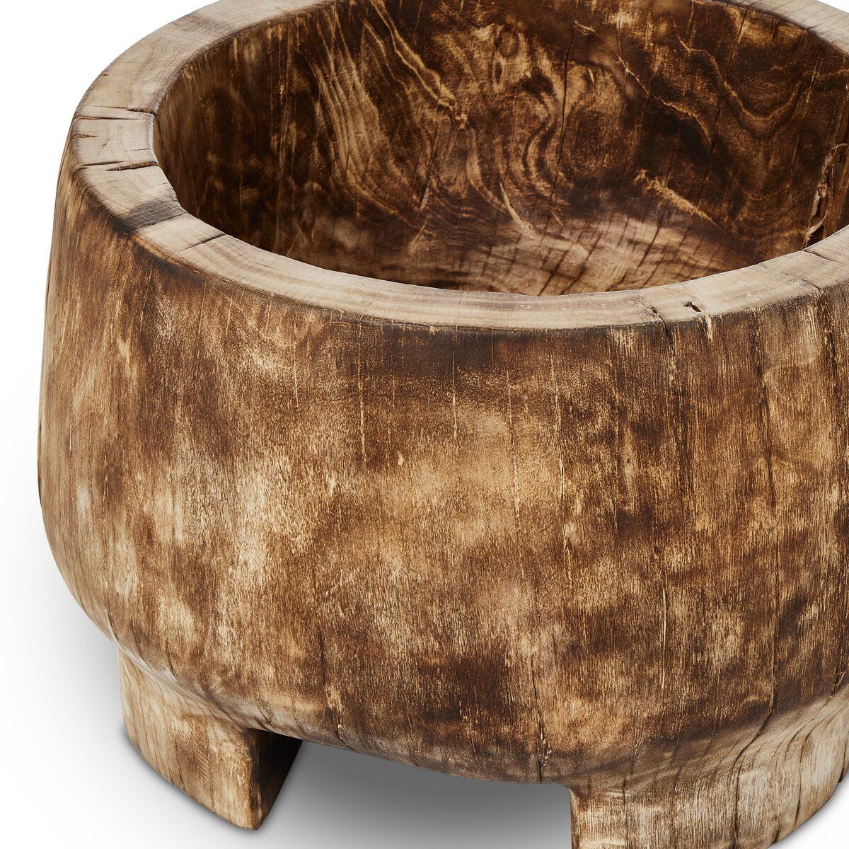 Tazia Bowl Burnt Reclaimed 20.25&quot;w x 20.25&quot;d x 14.50&quot;h