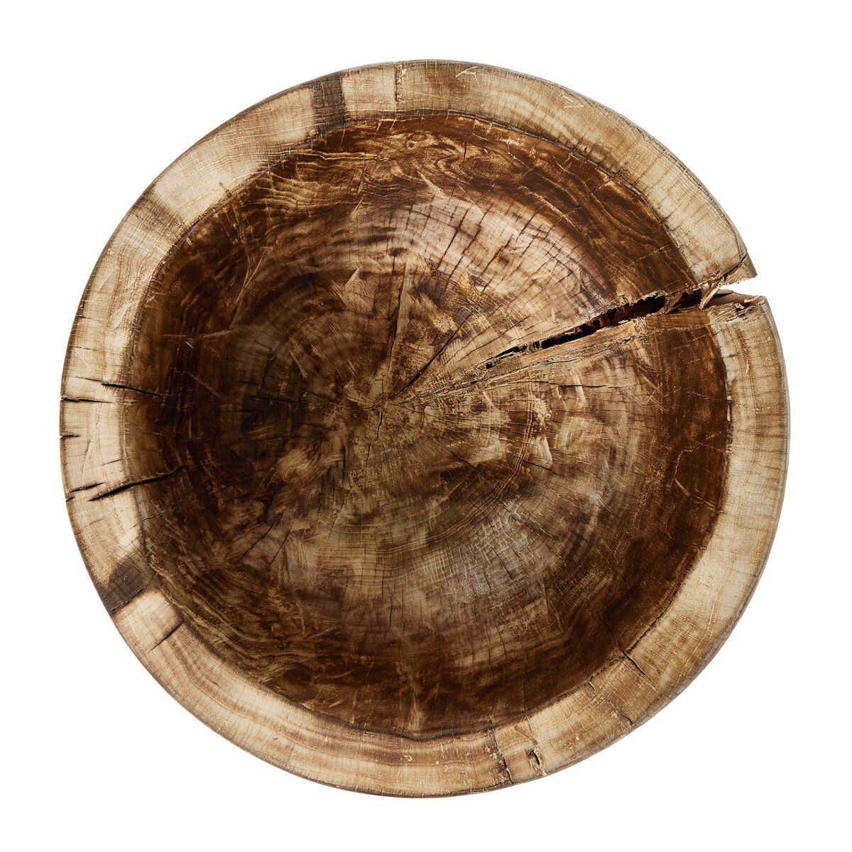 Tazia Bowl Burnt Reclaimed 20.25&quot;w x 20.25&quot;d x 14.50&quot;h