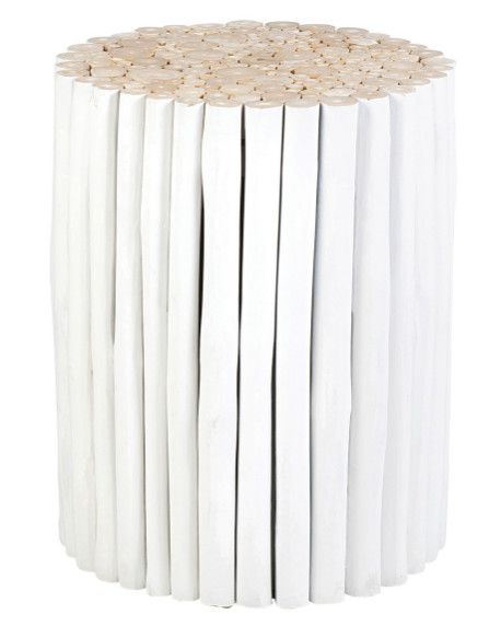 Painted White Color Side Table - 18&quot; x 18&quot; x 25.5&quot; H