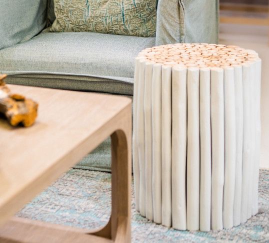 Painted White Color Side Table - 18&quot; x 18&quot; x 25.5&quot; H