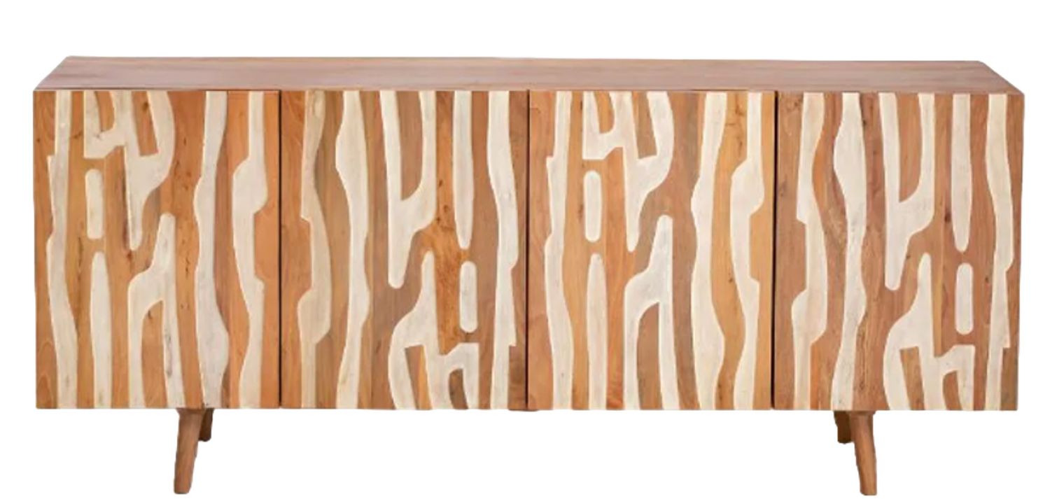 WD Organic Design Carved 4DR NF Sideboard 62x15.75x29.50 KA-201149