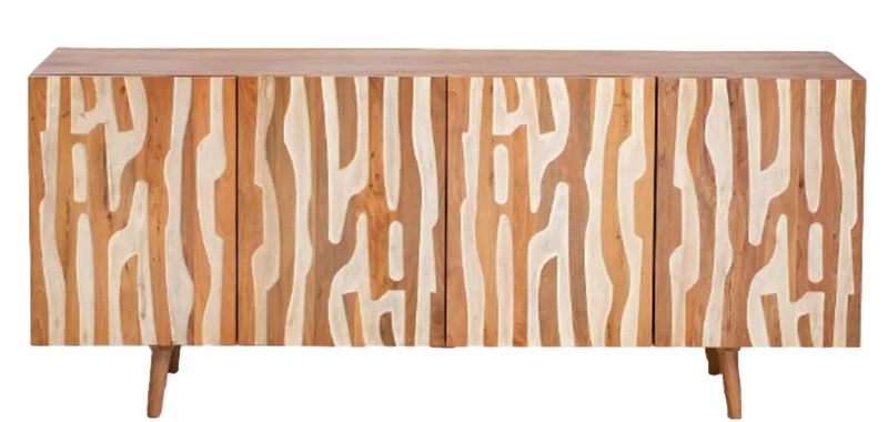 WD Organic Design Carved 4DR NF Sideboard 62x15.75x29.50 KA-201149