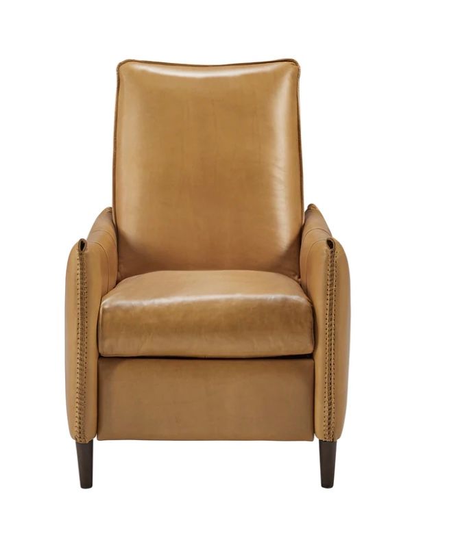 Whip stich Recliner Camel, W 37" H 42" D 27.25"  SD 22" w battery pk