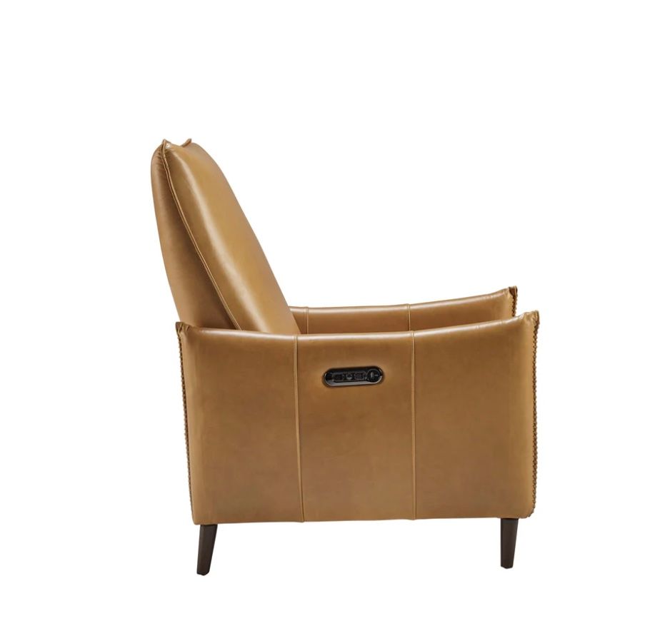 Whip stich Recliner Camel, W 37&quot; H 42&quot; D 27.25&quot;  SD 22&quot; w battery pk