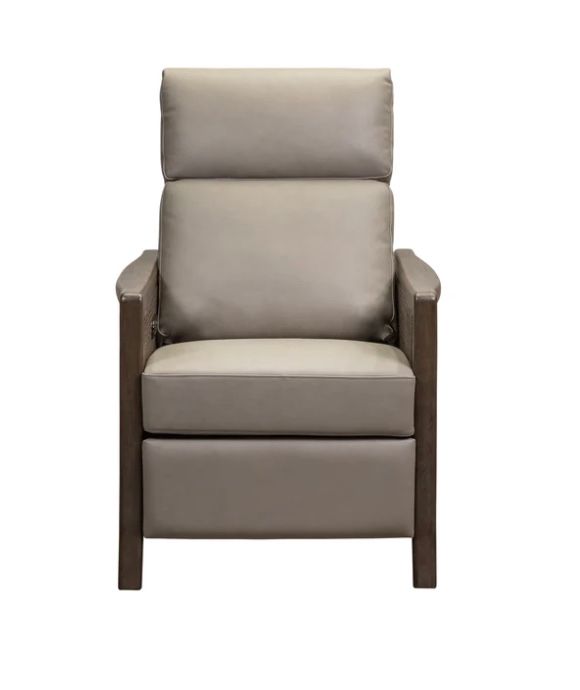 Cane Recliner Gray, W 28.25&quot; H 41&quot; D 36.75&quot; SD 20&quot; w Batt pk