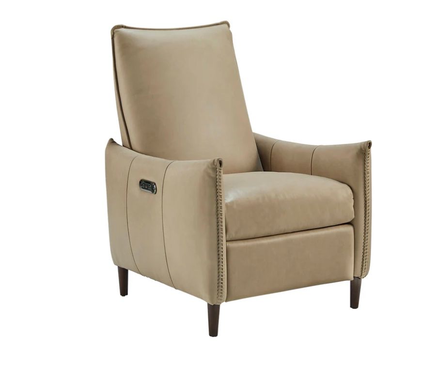 Whip stich Recliner Camel, W 37&quot; H 42&quot; D 27.25&quot;  SD 22&quot; w battery pk