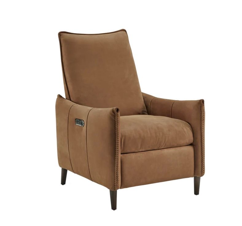 Whip stich Recliner Camel, W 37&quot; H 42&quot; D 27.25&quot;  SD 22&quot; w battery pk