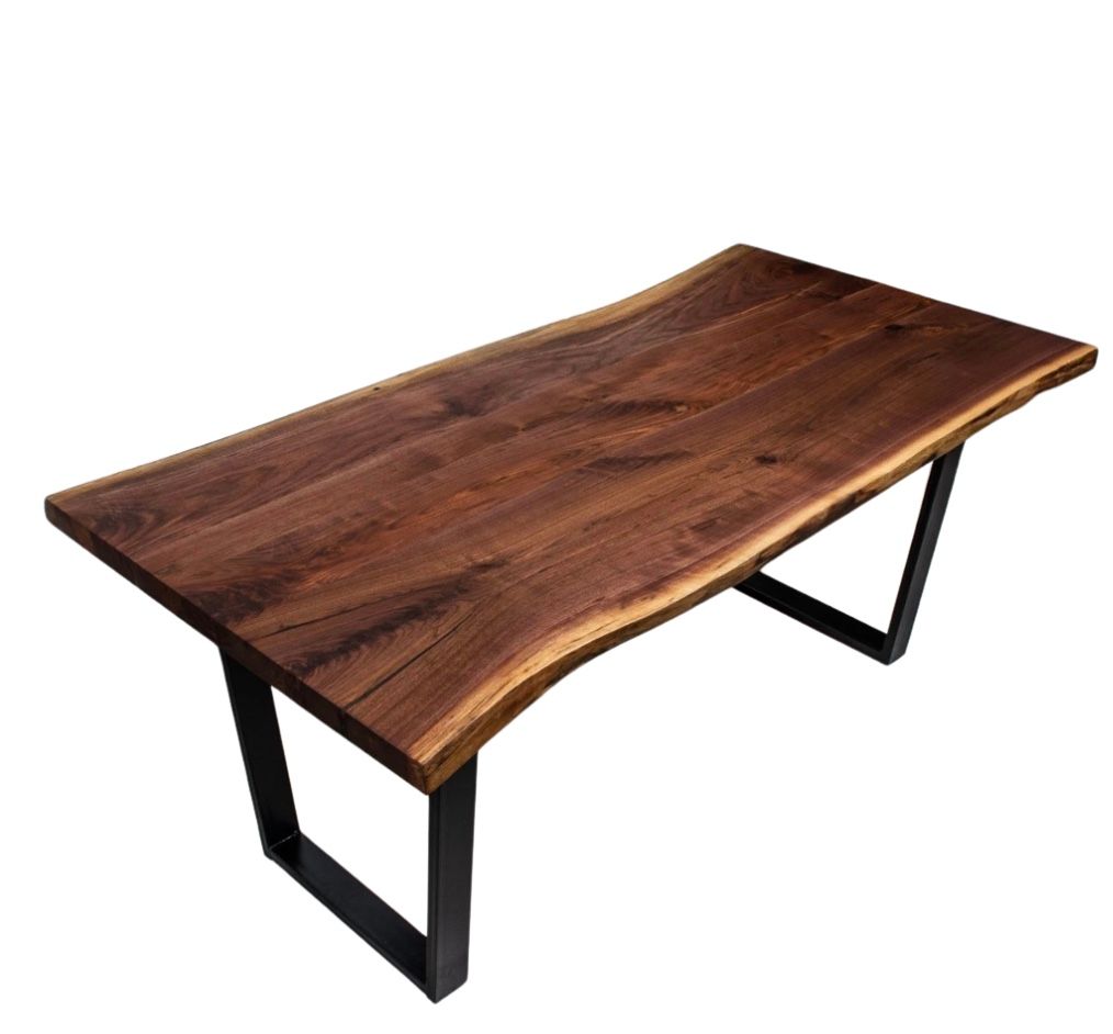 WOODEN LIVE EDGE DINING TABLE 72 L X 35.5 D X 30.75 H
