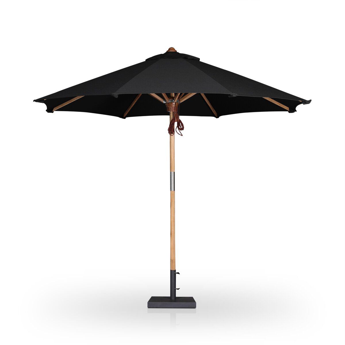 Outdoor Round Umbrella Arashi Black w Stand 118W x 118D x 102H