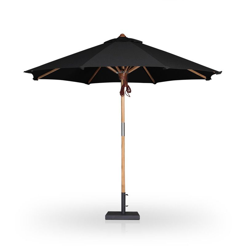 Outdoor Round Umbrella Arashi Black w Stand 118W x 118D x 102H