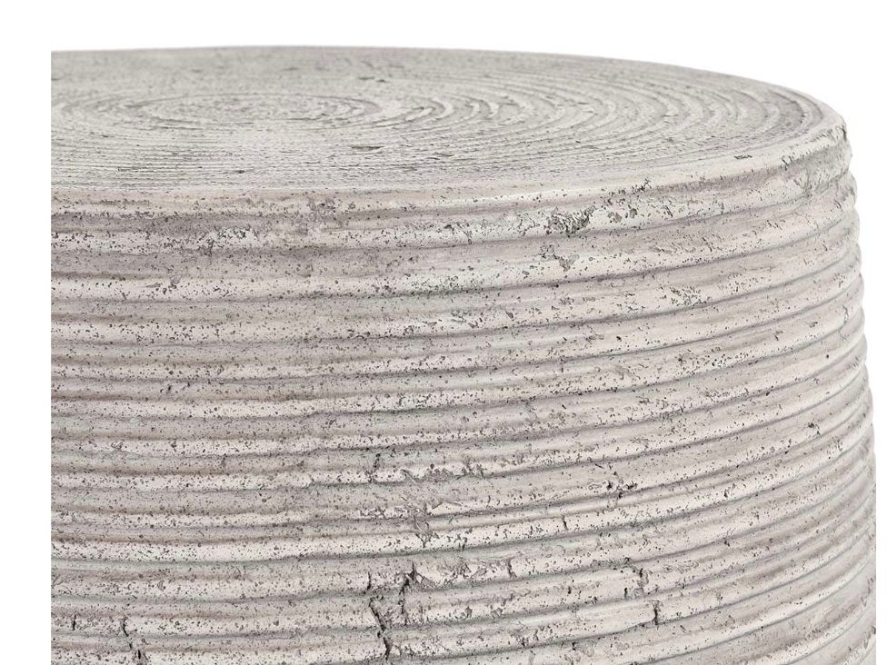 Round lined Outdoor End Table Light Gray  18.5W x 18.5D x 22.5H