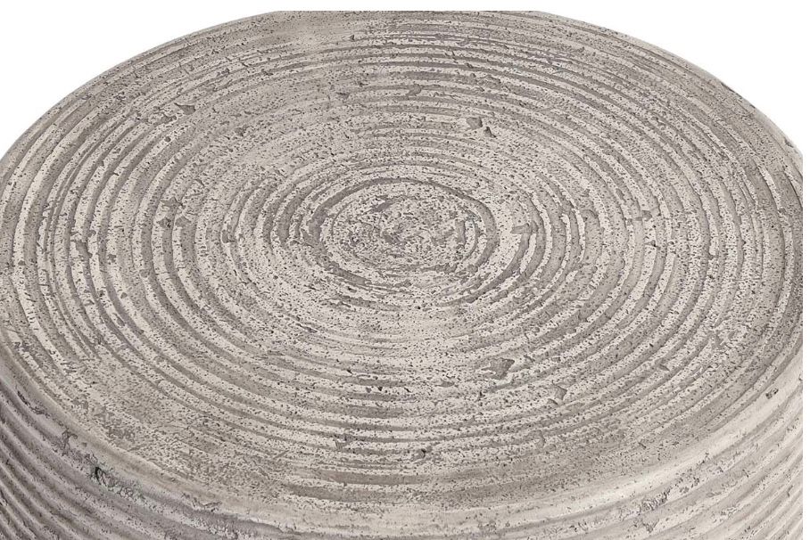 Round lined Outdoor End Table Light Gray  18.5W x 18.5D x 22.5H