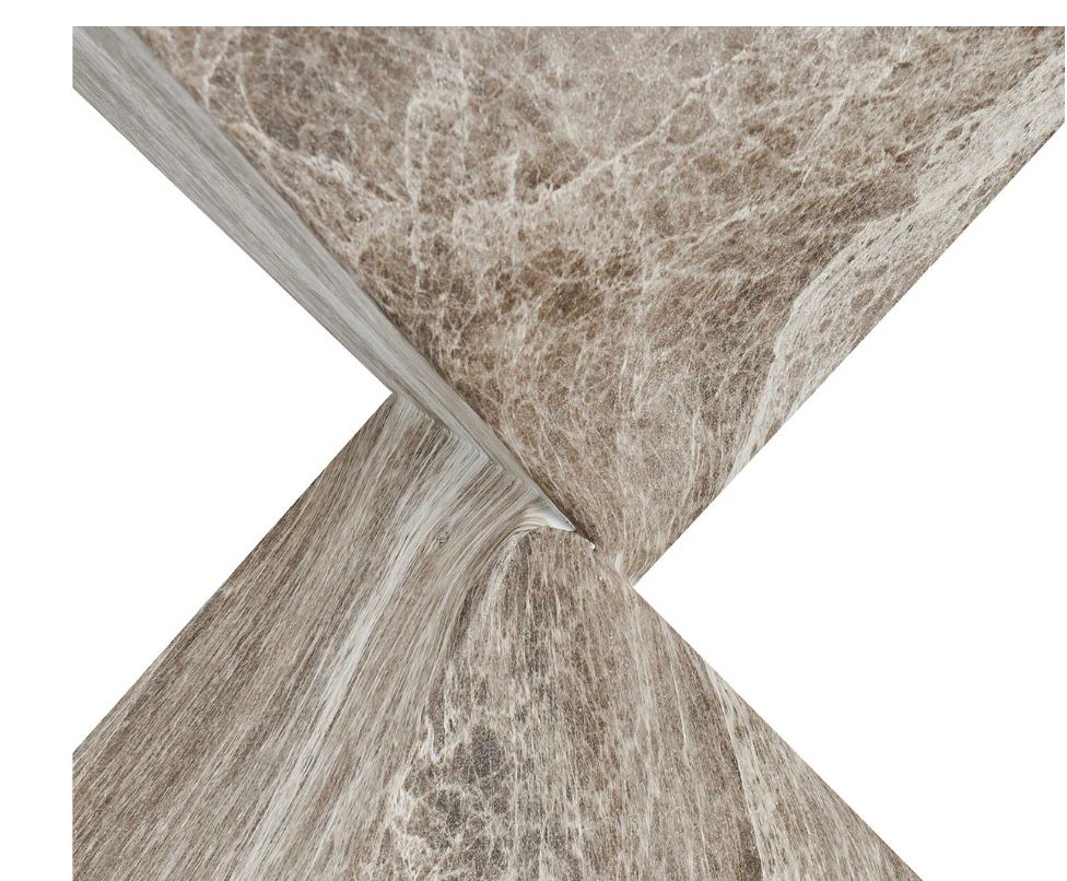 Triangle Outdoor Concrete Accent Table Brown/Ivory 18.W x 12.D x 20.H