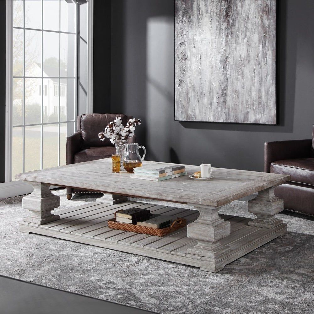 Baltic Coffee Table, White 71 W X 18 H X 44 D (in)