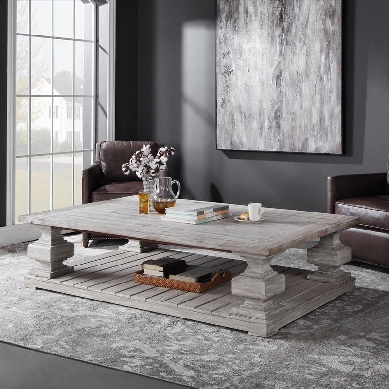 Baltic Coffee Table, White 71 W X 18 H X 44 D (in)