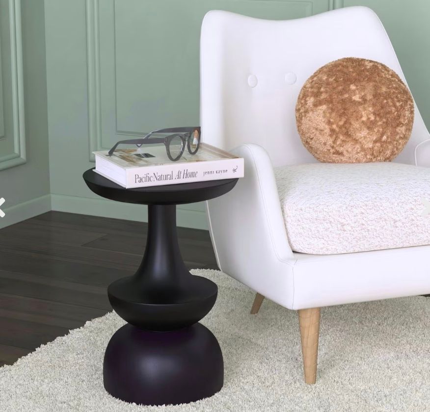 Curvy Organic Pedestal Accent Table 14x14x19.5