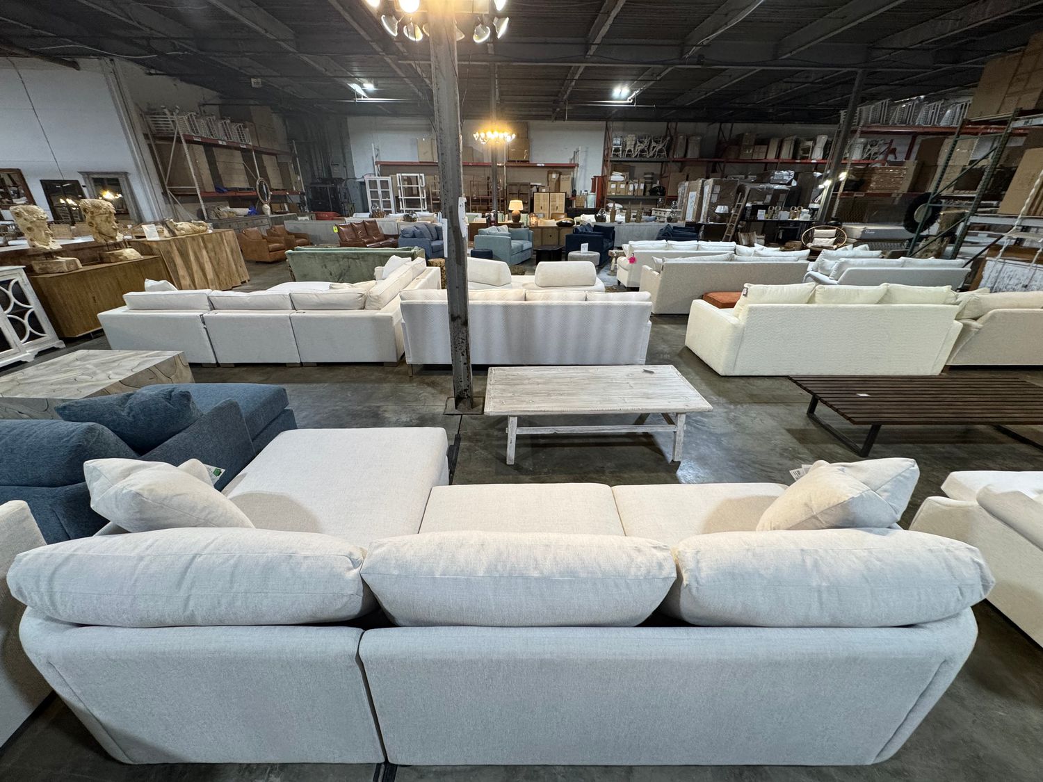 Curves Sofa LSE Chaise Linen + 118&quot;W x 40&quot;D x 36&quot;H x 60&quot;D Chaise