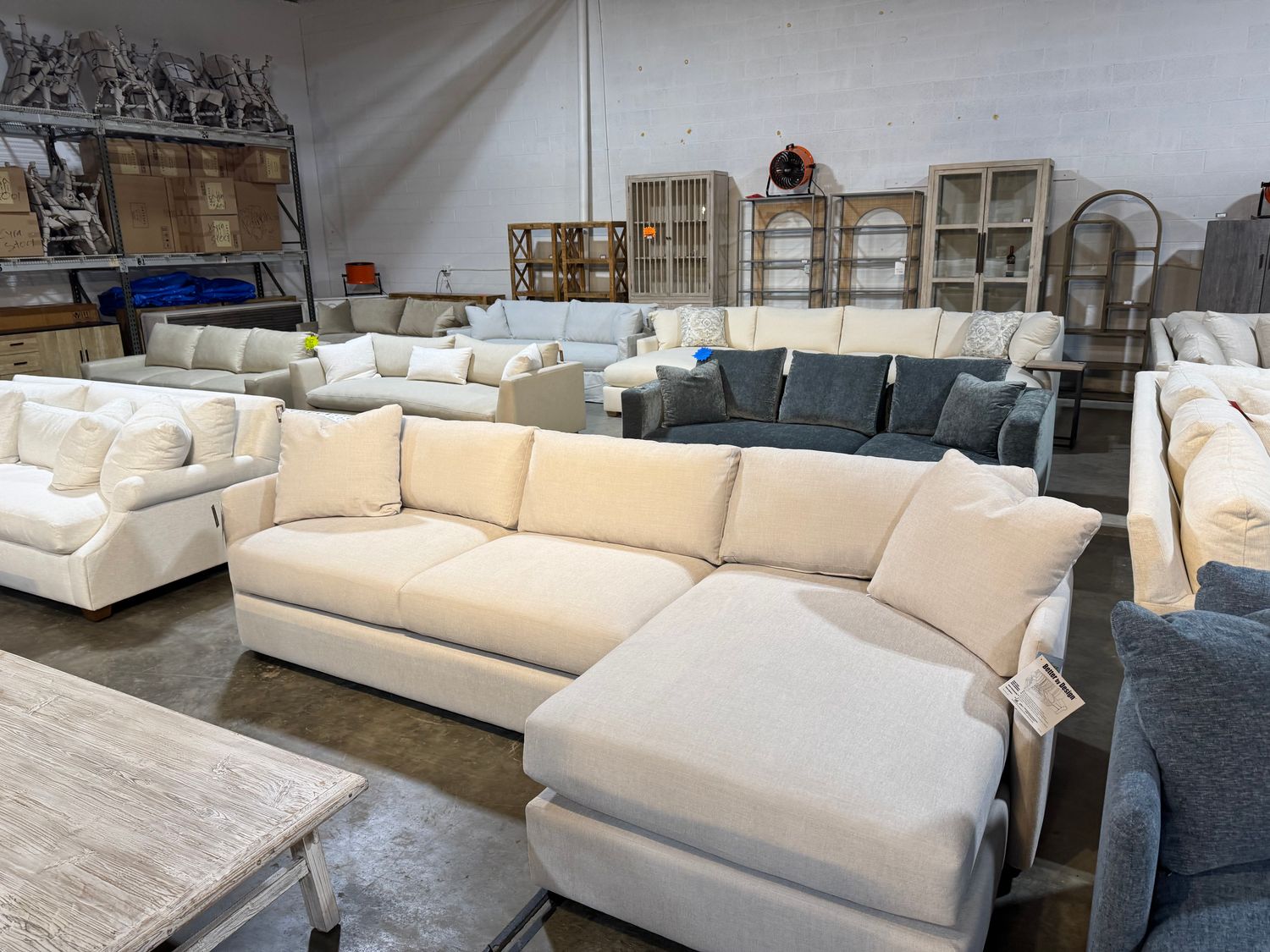 Curves Sofa LSE Chaise Linen + 118&quot;W x 40&quot;D x 36&quot;H x 60&quot;D Chaise