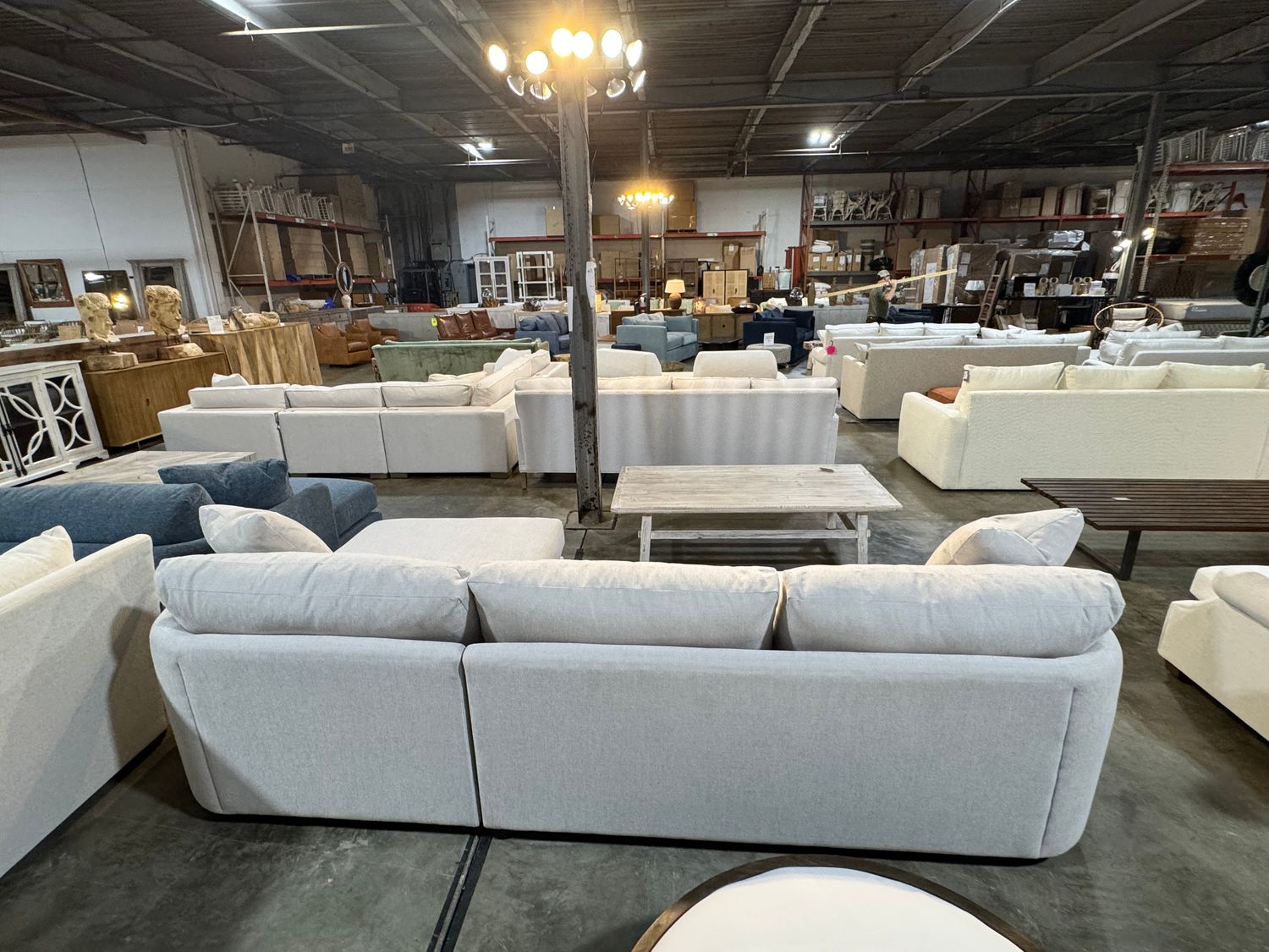 Curves Sofa LSE Chaise Linen + 118&quot;W x 40&quot;D x 36&quot;H x 60&quot;D Chaise