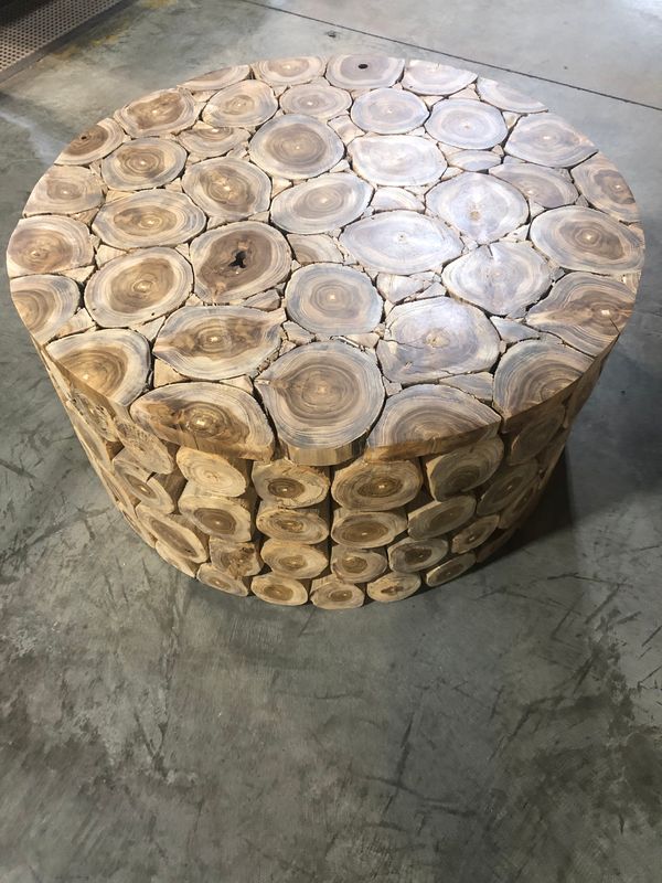 Teak Slice Coffee Table 31-5 x 31,5 x 16