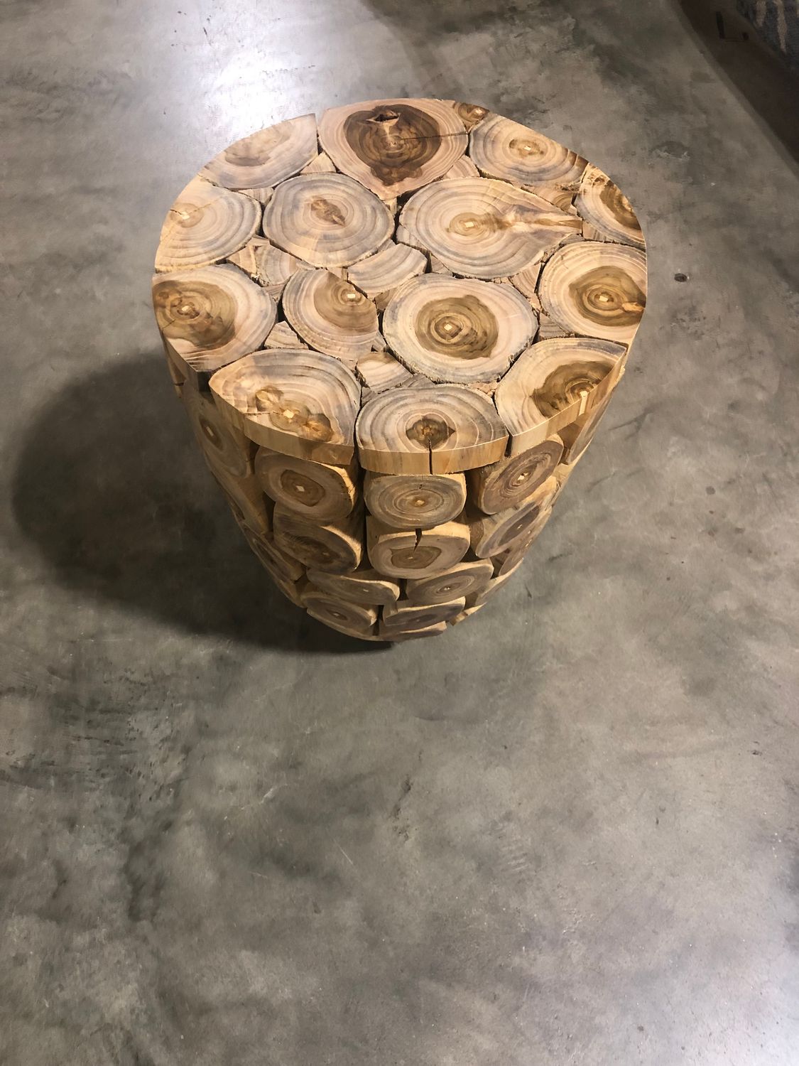 Teak Slice Side Table 16 x 16 x 25.5