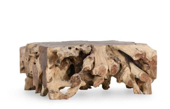 Teak Root 40&quot; Square Coffee Table Natural  40W x 40D x 18H