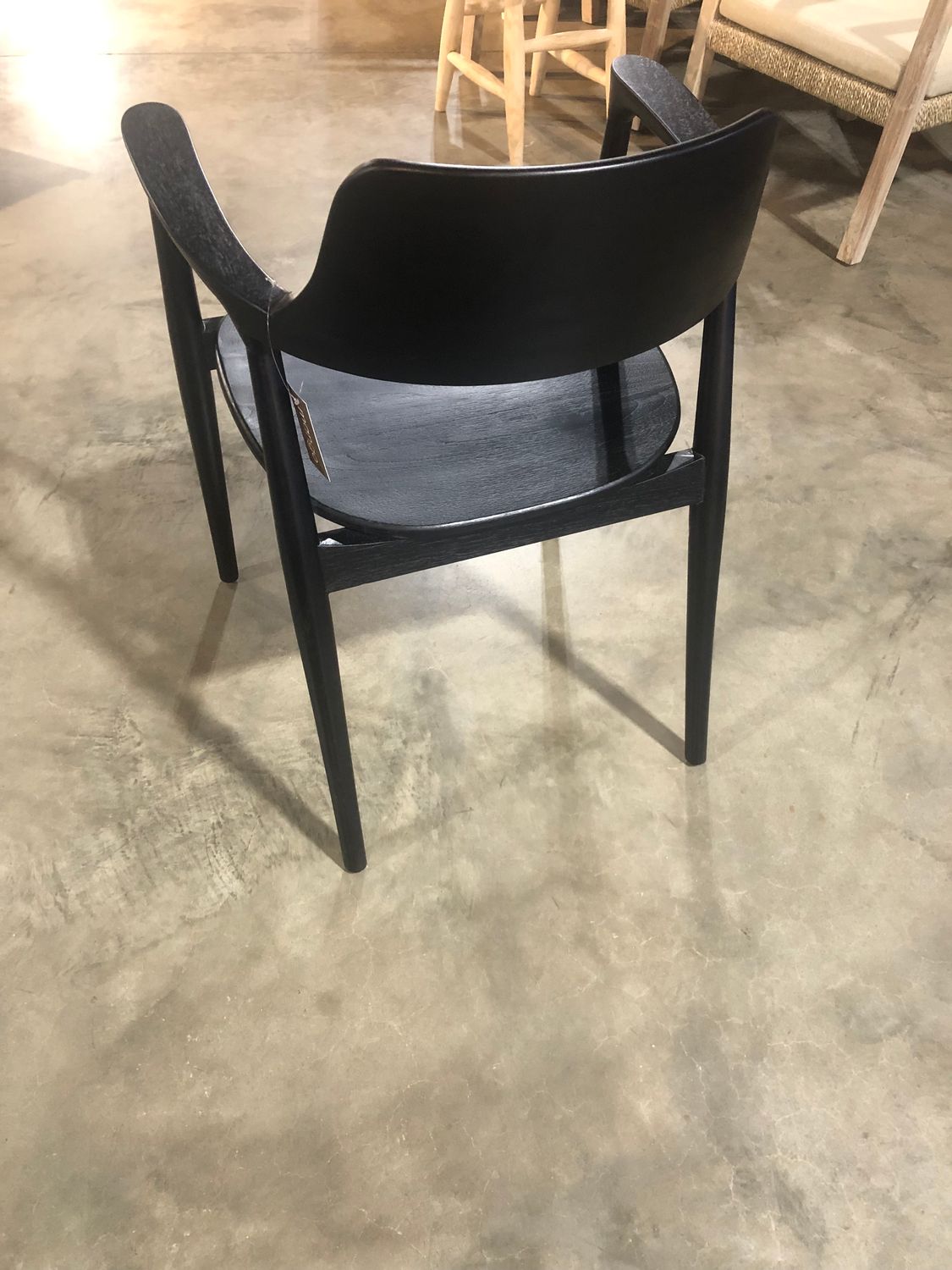Teak Dining Chair 22.5x19x30.5 Arms H 26.5