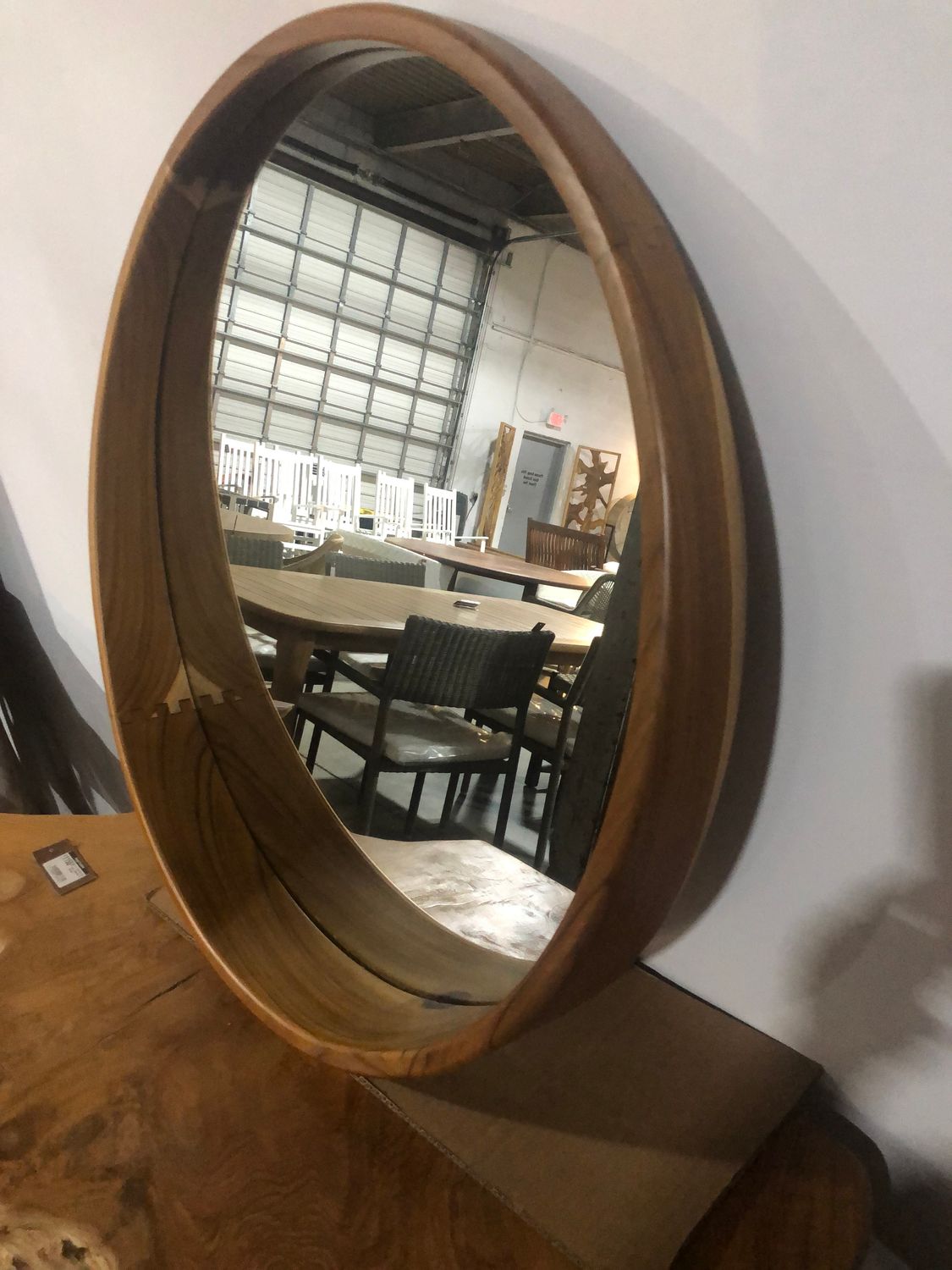 Florenze Round Teakwood Mirror 23.5x23.5x3.5