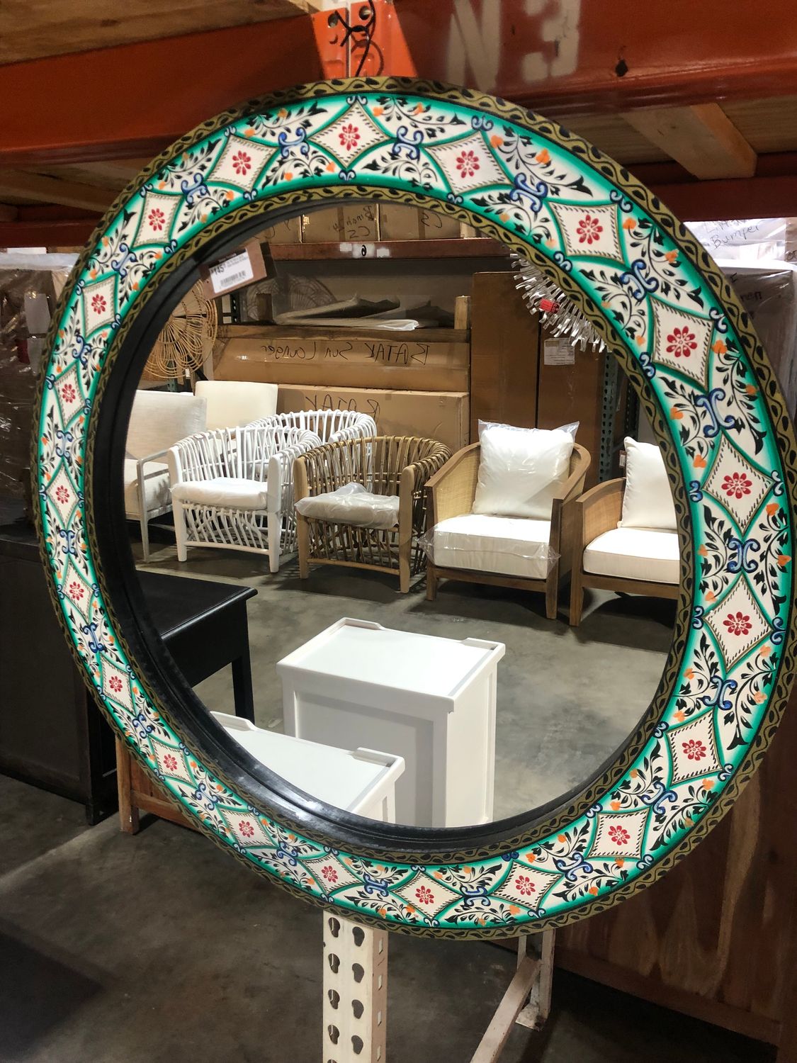 WD RD Mirror Multi Color Antique 35.5x35.5