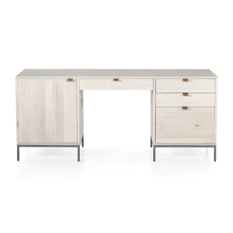 Executive Desk/Dove White Wash Poplar/ 70.00&quot;w x 27.00&quot;d x 30.00&quot;h