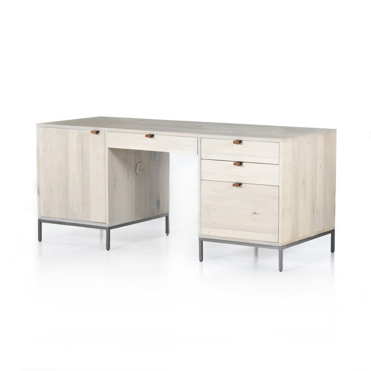 Executive Desk/Dove White Wash Poplar/ 70.00&quot;w x 27.00&quot;d x 30.00&quot;h