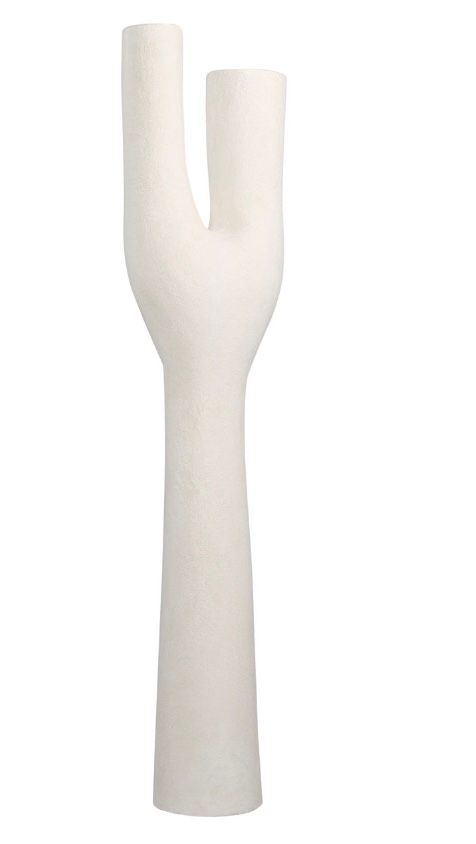 Wish Bone Sculpture White W: 16 in D: 10 in H: 71 in