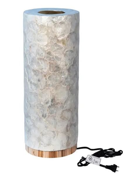 Natural Capiz Iridescent Table Lamp 8&quot;x 21&quot; x 8&quot;