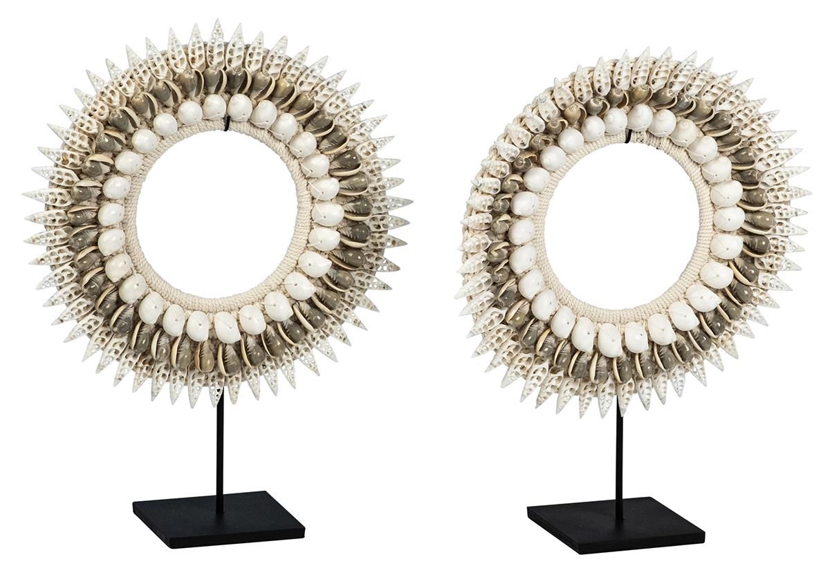 Shell Decorative Necklace Set of 2 W 14 in D: 5 in H: 19 in