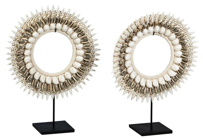 Shell Decorative Necklace Set of 2 W 14 in D: 5 in H: 19 in