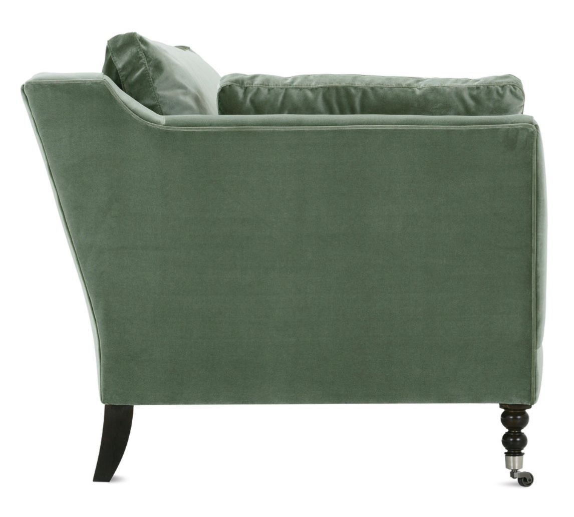 71” Madeline Express Ship Sofa - Antiqued Moss Velvet