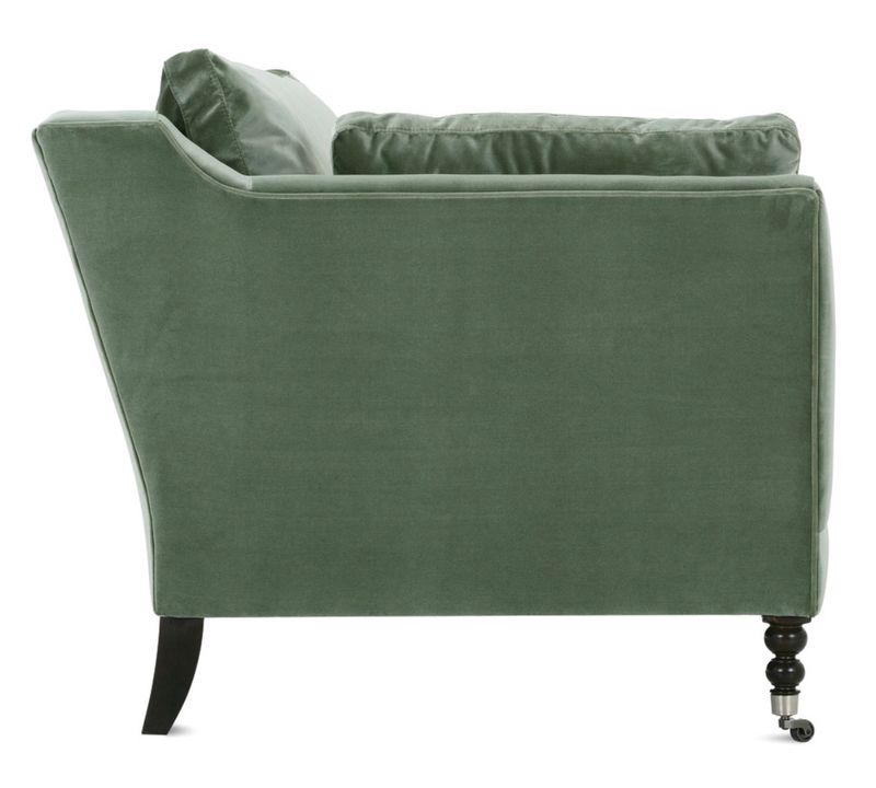 71” Quick Ship Madeline Sofa - Antiqued Moss Velvet L 71" x D 40" x H 34"