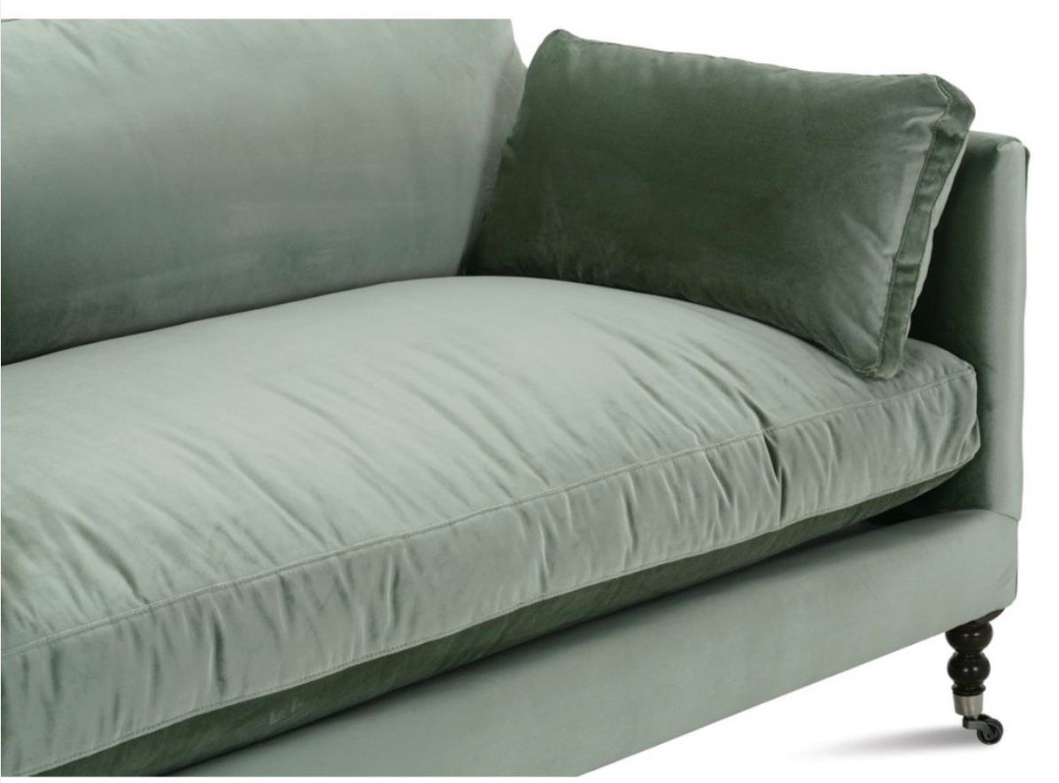 71” Madeline Express Ship Sofa - Antiqued Moss Velvet